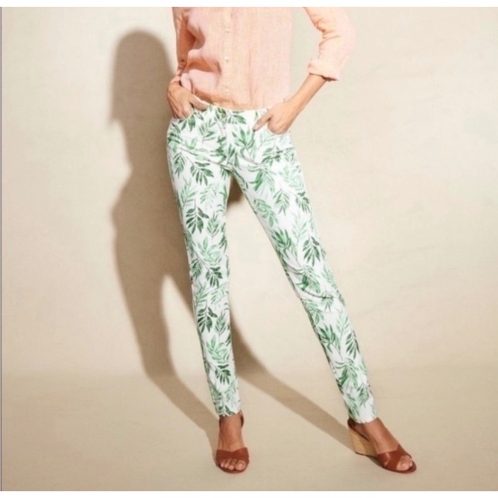 J. McLaughlin Lexi Beaumont Pants in Leaf Print Size 10 Tropical Coastal Beach